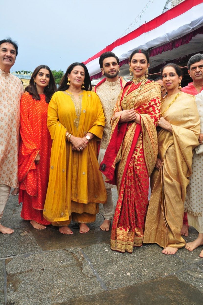 Deepika Padukone in Red Banarasi Saree on her anniversary - JDS Blog