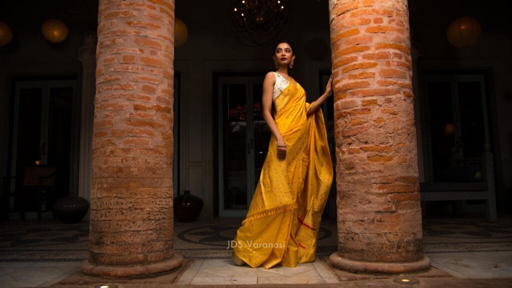 Yellow Color Banarasi Saree