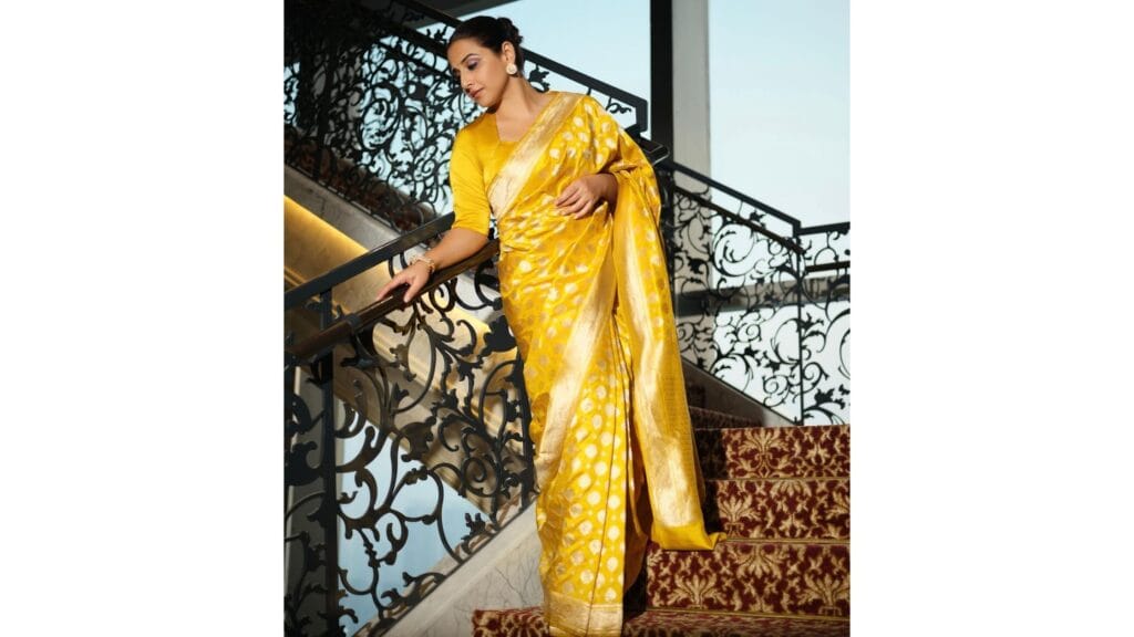 Vidya Balan in Yellow Banarasi Saree
