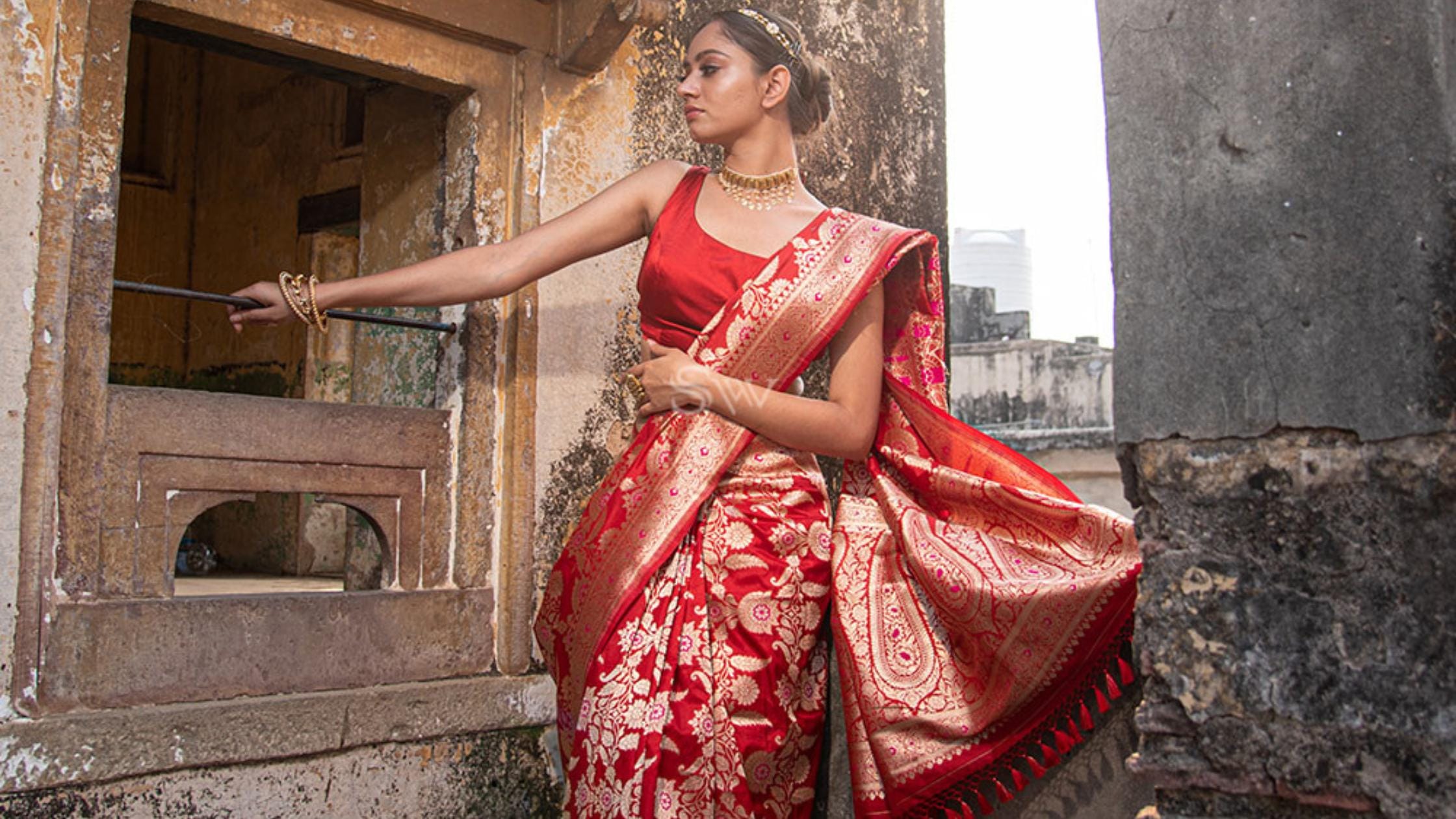 Red Banarasi Uppada Saree