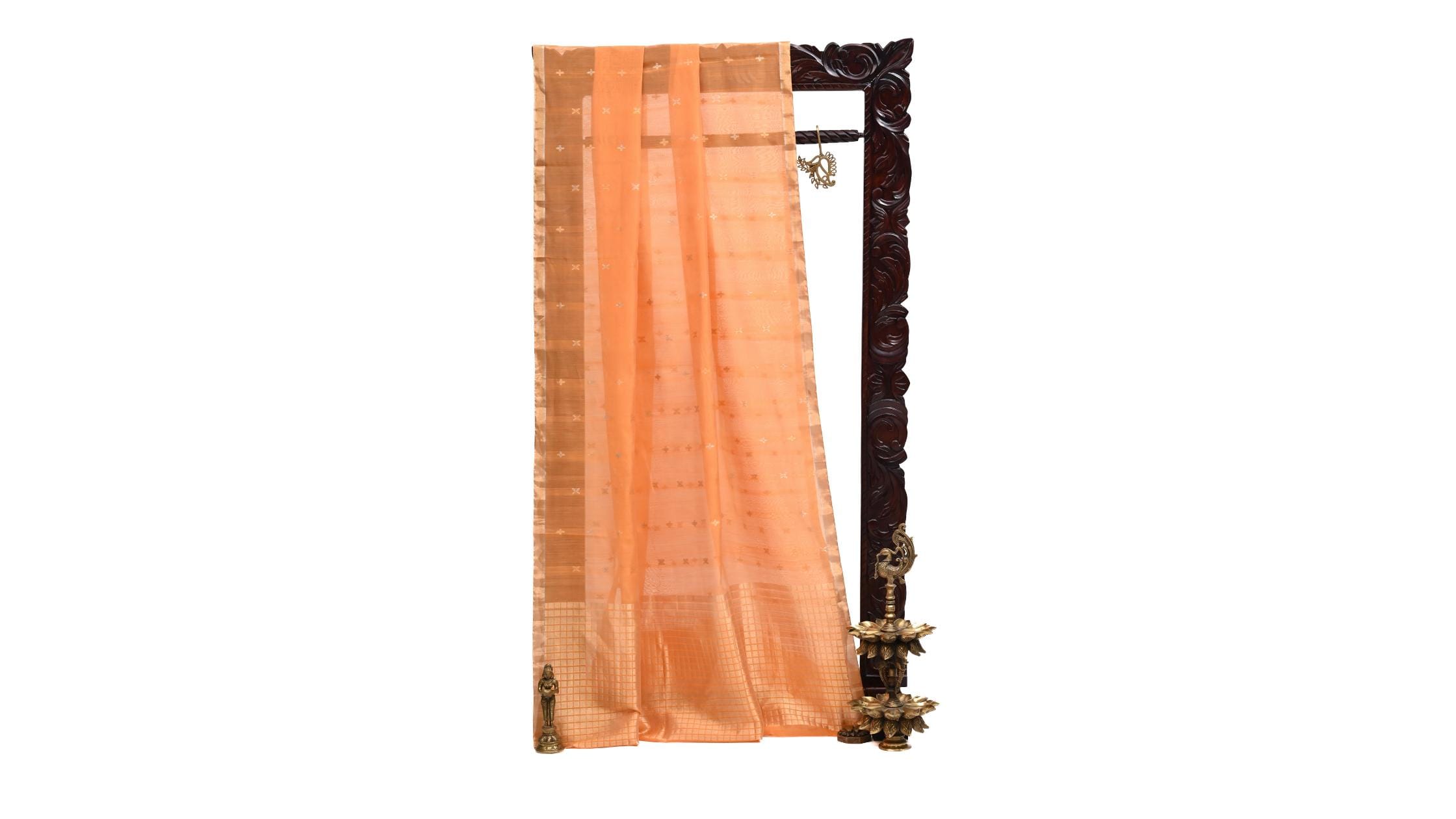 orange banarasi saree