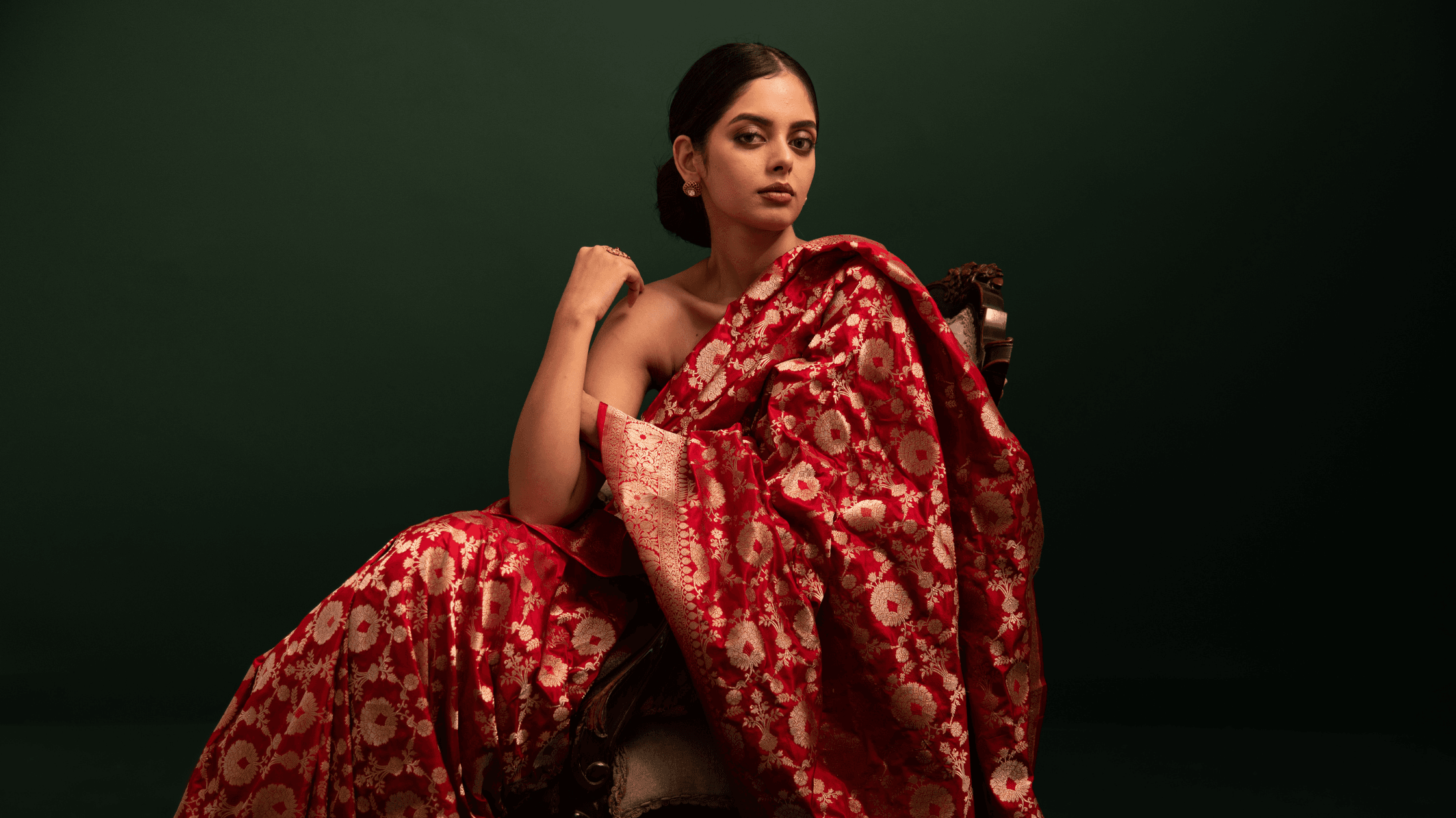Red Banarasi Uppada silk saree