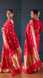 red banarasi silk saree