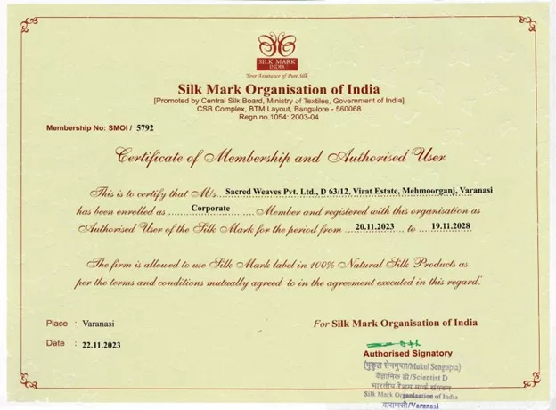 Look for the Silk Mark Certification Tag